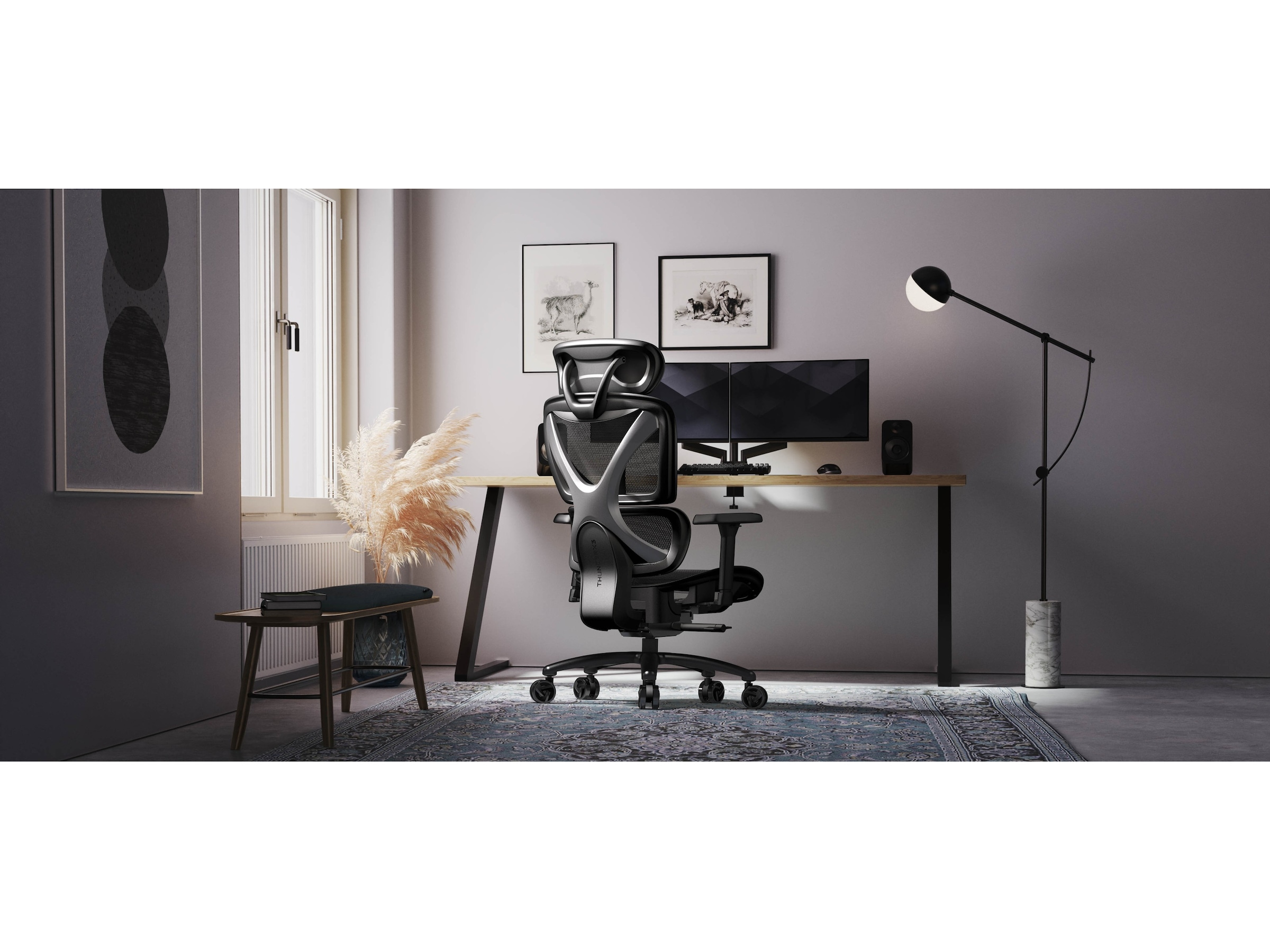 ThunderX3 XTC ergonomisk kontorsstol (mesh black) Kontorsstolar