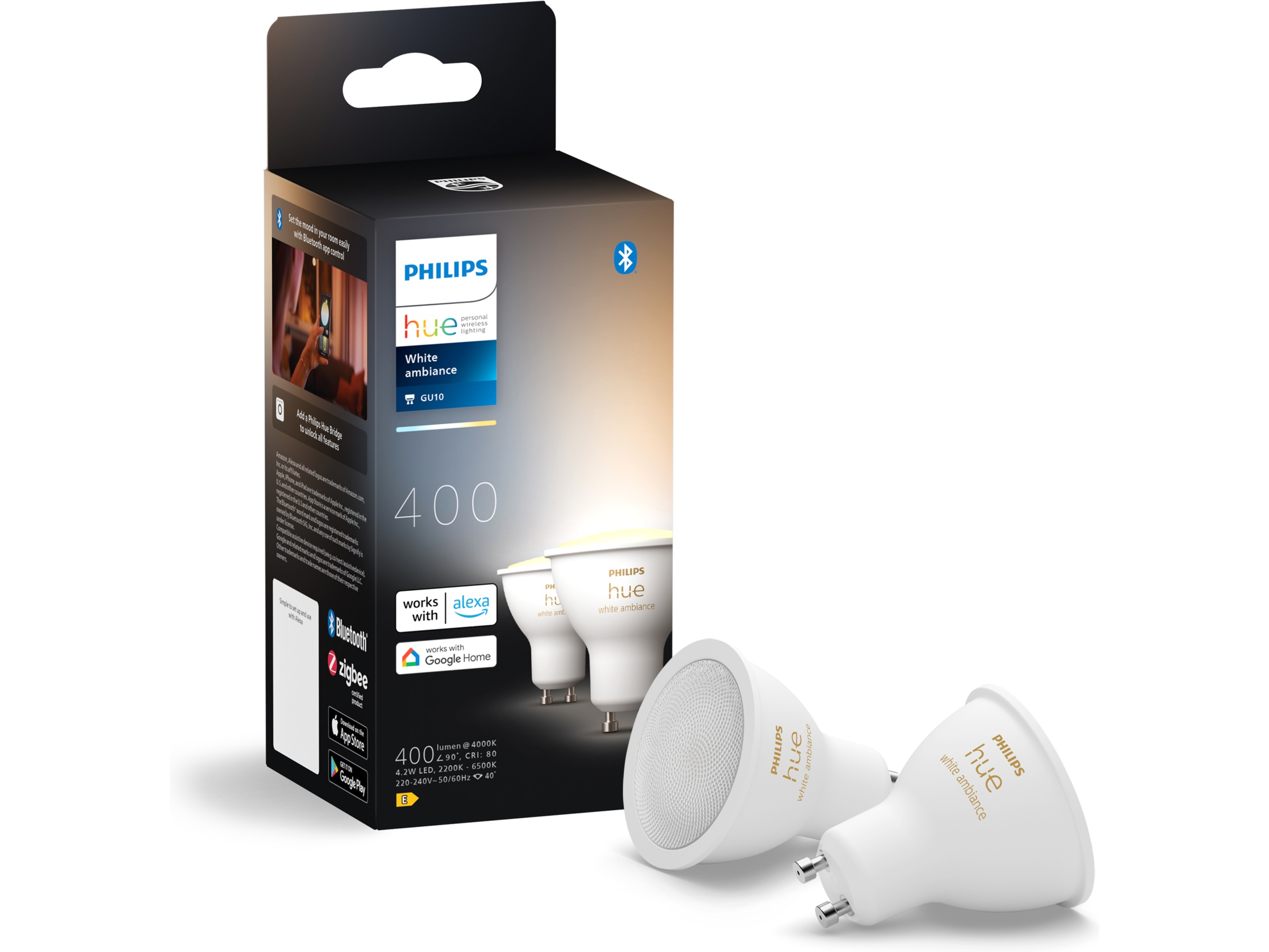 Philips Hue White Ambiance 4.2W GU10 2PK LED-lampor & glödlampor