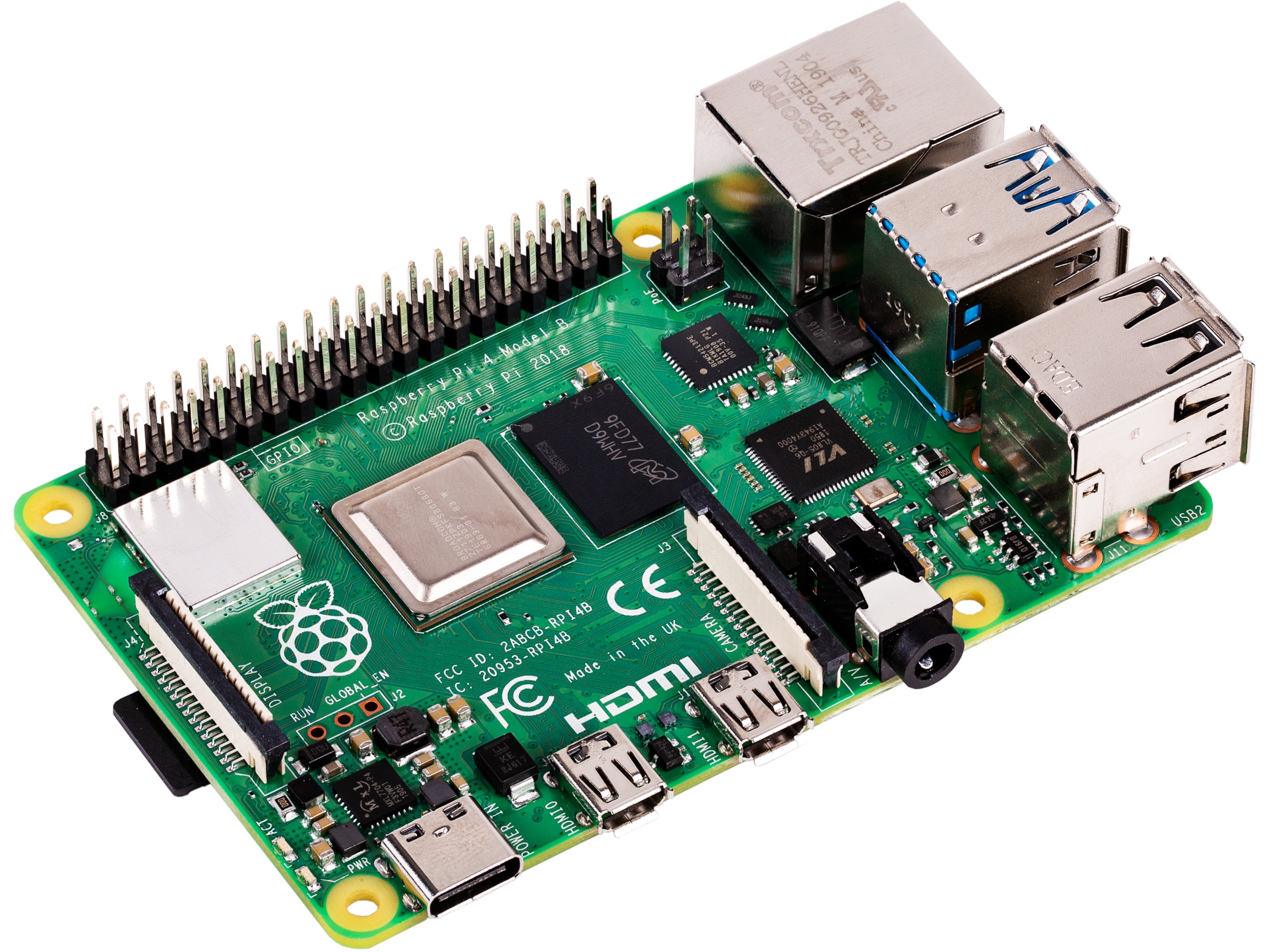 Raspberry Pi 4 Model B, 4GB RAM Integrerad CPU