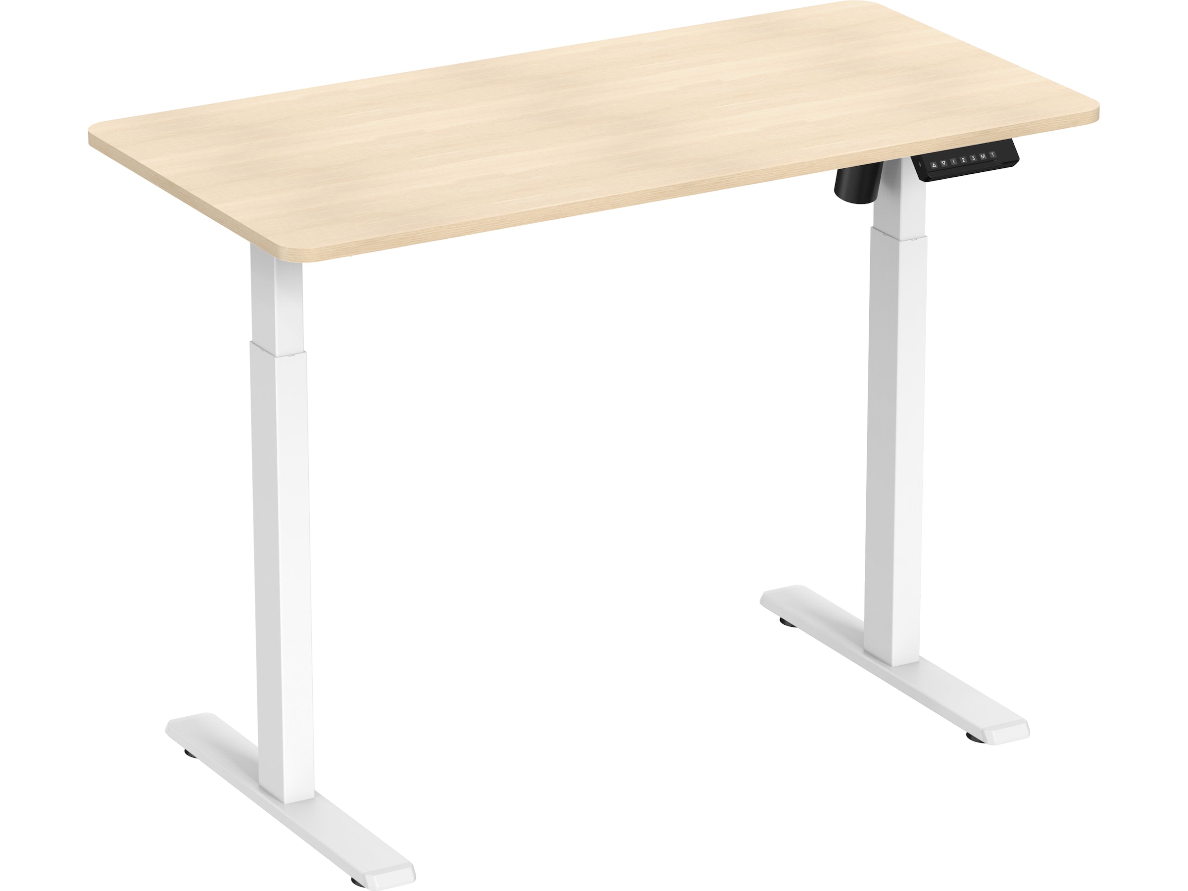 Ergonomiskt höj-/sänkbord 120cm (vit/eik) Skrivbord