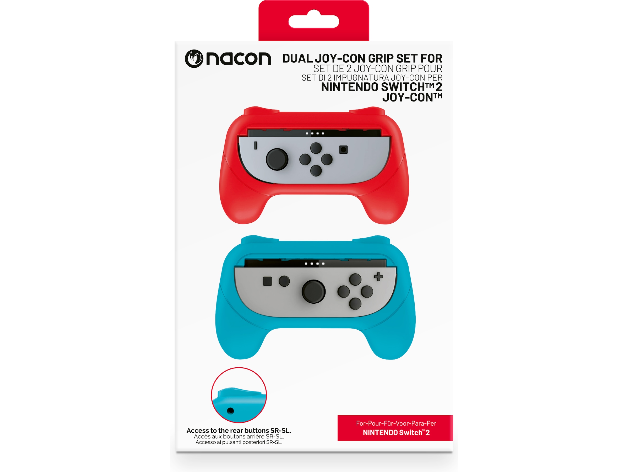 Nacon Joy-Con Grip til Nintendo Switch 2 (blå/röd) Tillbehör