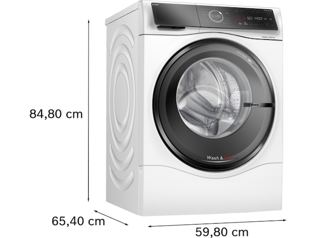 Bosch Serie 8 WNC254A0SN Tvätta/torka (vit) Kombinerad tvättmaskin och torktumlare