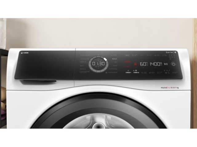Bosch Serie 8 WNC254A0SN Tvätta/torka (vit) Kombinerad tvättmaskin och torktumlare