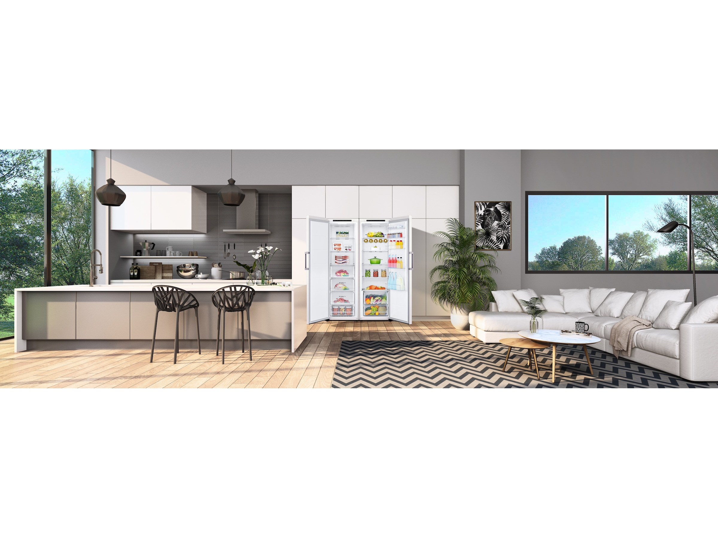 LG GLT51SWGSZ Kylskåp (vit) + Frysskåp Kylskåp