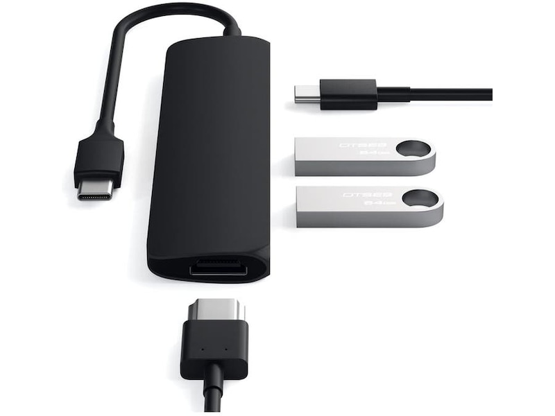 Satechi Slim MultiPort 4K Docking (svart) Dockningsstation och USB-hub