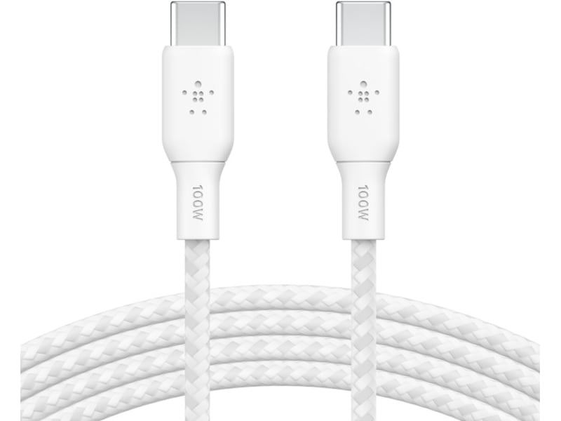 Belkin USB-C till USB-C kabel 3m (vit) USB-kablar