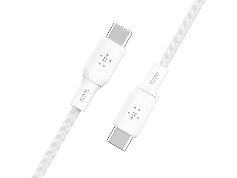 Belkin USB-C till USB-C kabel 3m (vit) USB-kablar