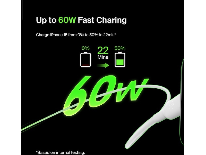 Belkin USB-C kabel 1m (vit) USB-kablar