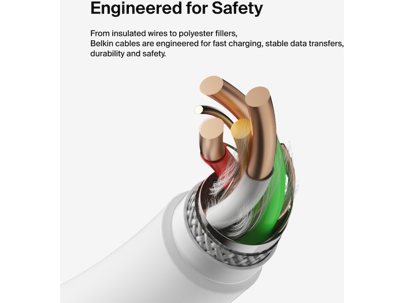 Belkin USB-C kabel 1m (vit) USB-kablar