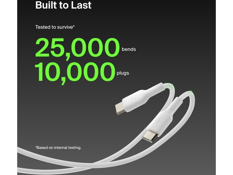 Belkin USB-C kabel 1m (vit) USB-kablar