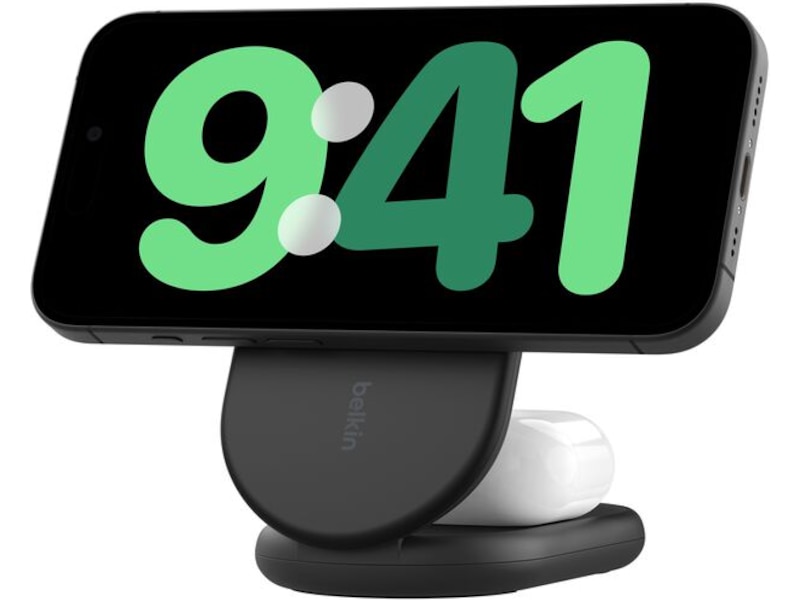 Belkin 2-i-1 15W magnetisk hopfällbar trådlös laddare (svart) Trådlös laddare