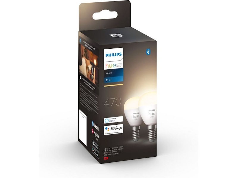 Philips Hue White 2-pack klotlampa P45 E14 LED-lampor & glödlampor