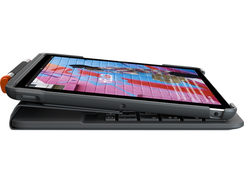 Logitech iPad 10,2" Slim Folio Tangentbordfodral (grå) Skydd