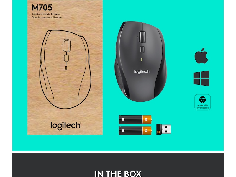 Logitech Marathon M705 trådlös mus Mus