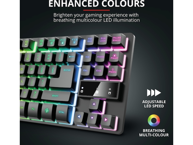 Trust GXT 833 Thado Gaming Tangentbord TKL (svart) Gamingtangentbord
