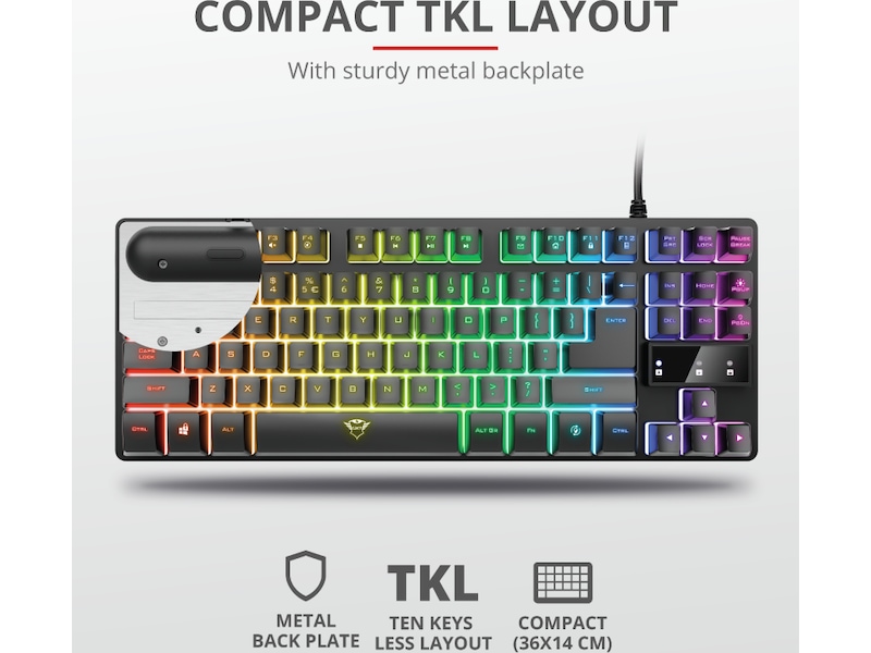 Trust GXT 833 Thado Gaming Tangentbord TKL (svart) Gamingtangentbord