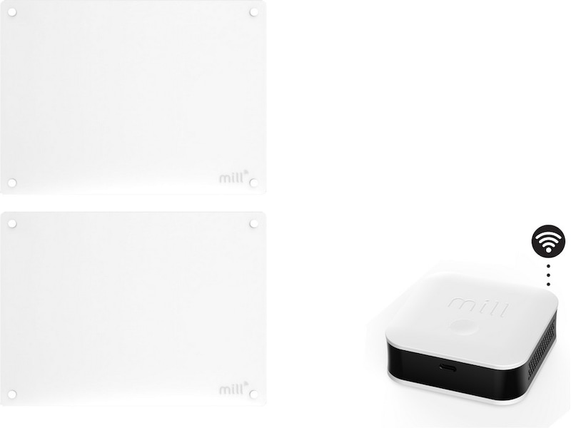 Mill Glass WiFi Gen 3 Panelelement 400W (vit) 2pk + Sense Panelelement