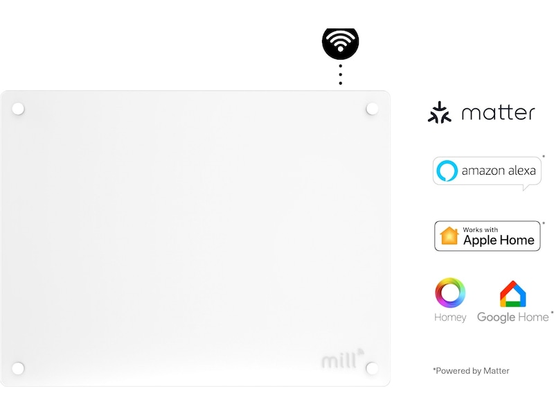Mill Glass WiFi Gen 3 Panelelement 400W (vit) 2pk + Sense Panelelement