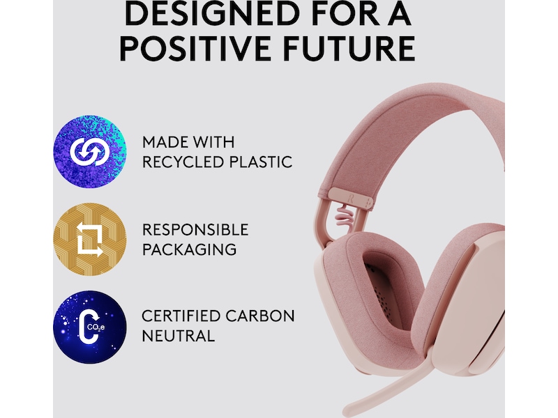 Logitech Zone Vibe 100 trådlös headset (rosa) Hörlurar