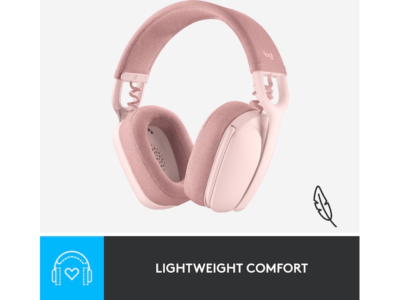 Logitech Zone Vibe 100 trådlös headset (rosa) Hörlurar