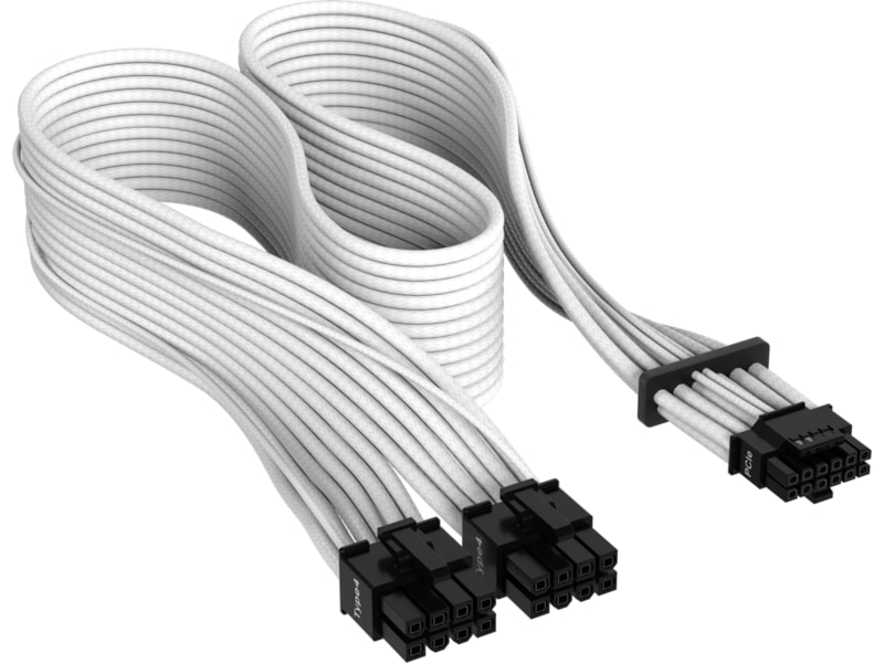 Corsair Premium 600W PCIe 5.0 / Gen 5 Kabel (vit) Tillbehör