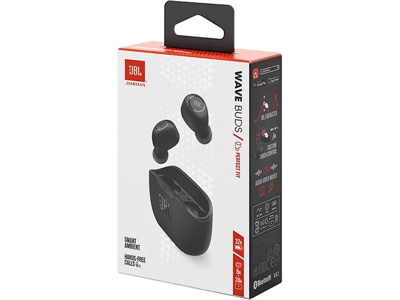 JBL Wave Buds TWS Trådlösa Hörlurar, In-ear (svart) In-ear hörlurar