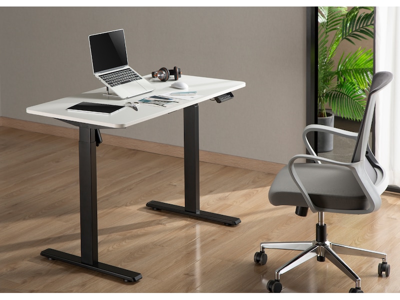 Ergonomiskt höj-/sänkbord 150cm (vit/ek) Skrivbord
