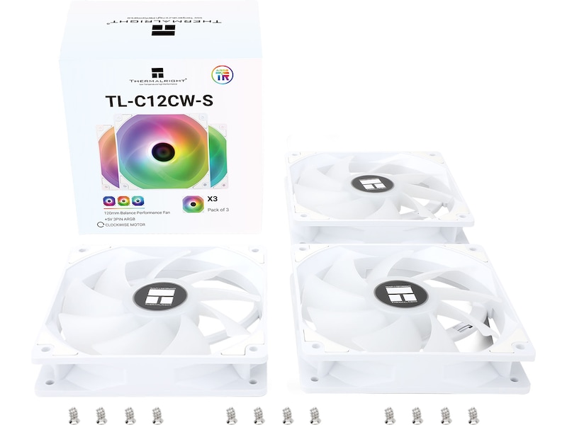 Thermalright TL-C12CW-S ARGB 120mm Fläkt 3-Pack (vit) Fläkt
