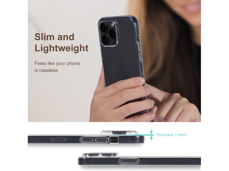 iiglo iPhone 15 Pro Max Silikonskydd (transparent) Skydd