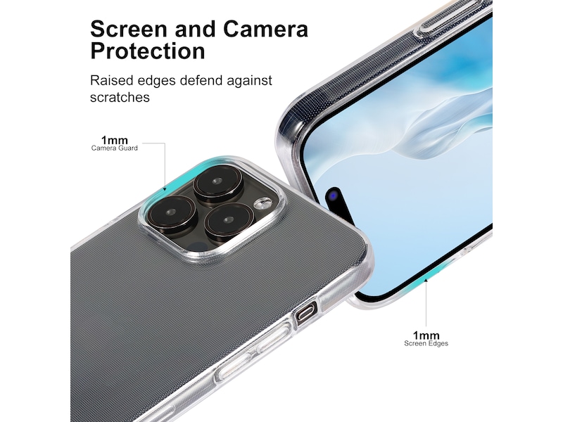 iiglo iPhone 15 Pro Max Silikonskydd (transparent) Skydd