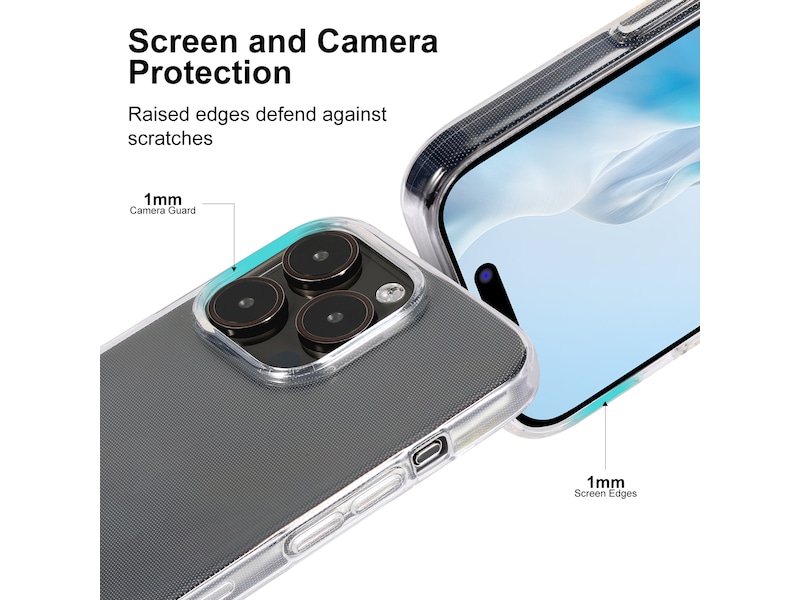 iiglo iPhone 15 Pro Silikonskydd (transparent) Skydd