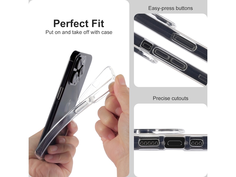 iiglo iPhone 15 Pro Silikonskydd (transparent) Skydd