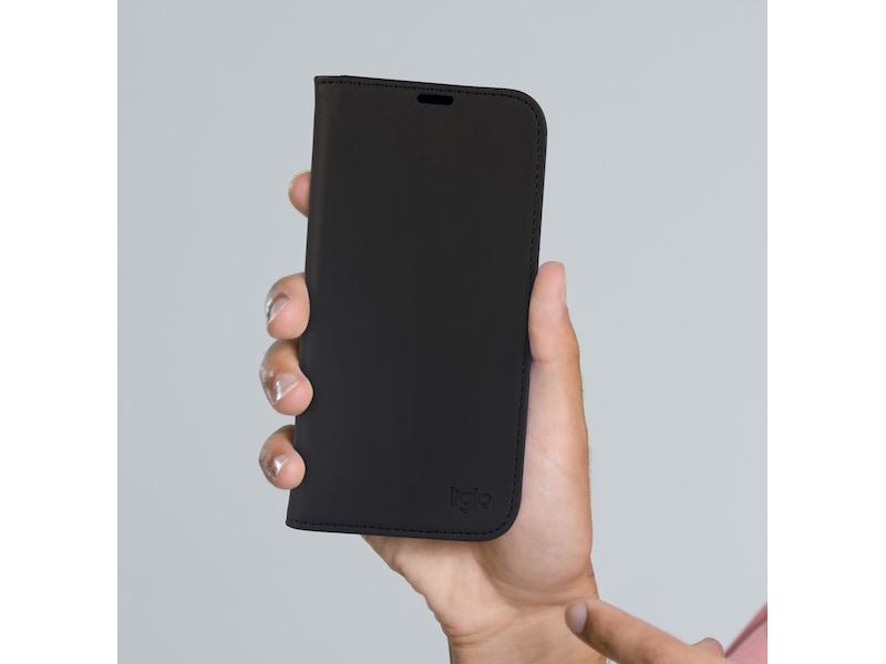 iiglo iPhone 15 Plus Plånboksfodral (svart) Skydd