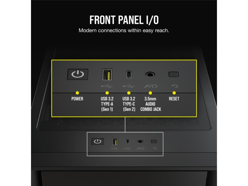 Corsair iCUE 4000D RGB Airflow Mid-Tower (svart) -B-Grade Demo övrigt