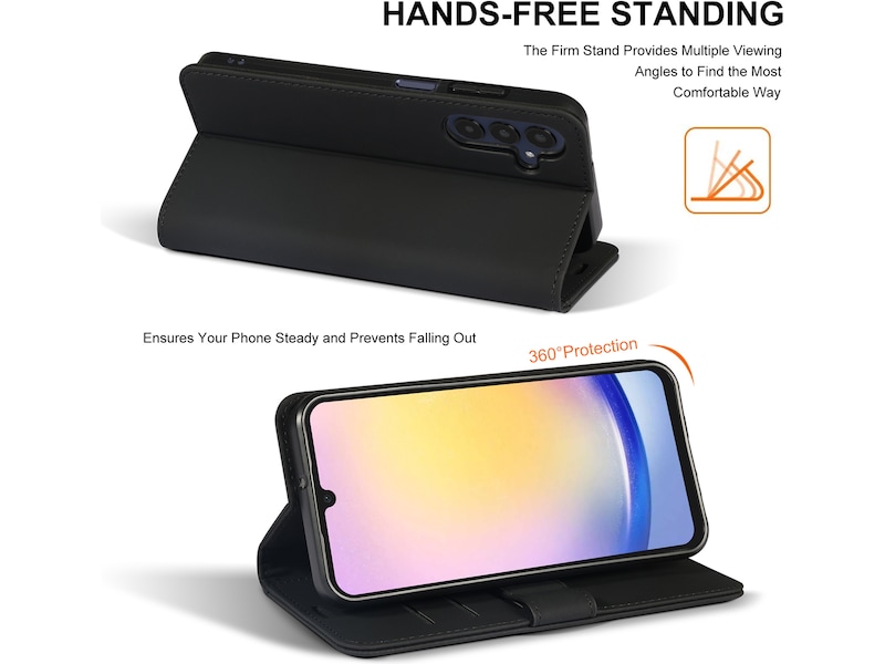 iiglo Samsung Galaxy A25 Plånboksfodral (svart) Skydd
