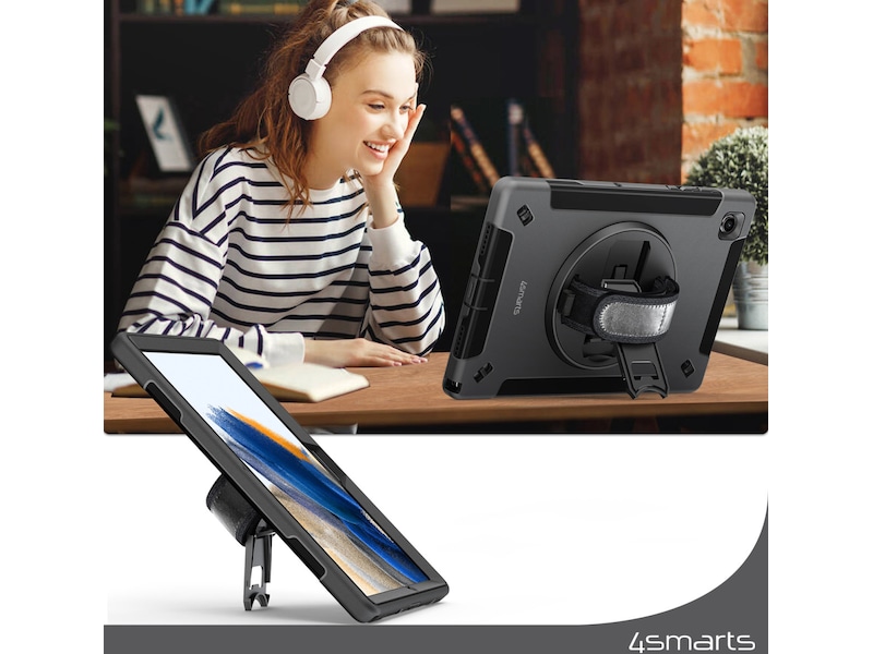 4smarts Galaxy Tab A9+ Rugged Case Grip skal (svart) Skydd