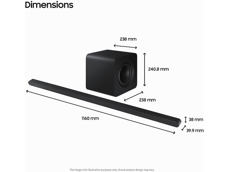 Samsung HW-S810D soundbar med subwoofer (svart) Soundbars