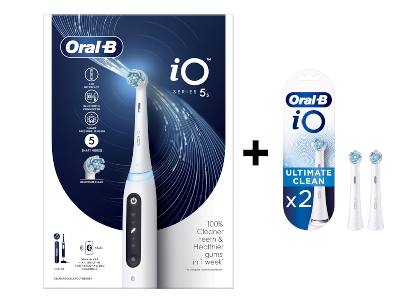 Oral-B iO 5S Elektrisk Eltandborste (vit) Bundle Eltandborste