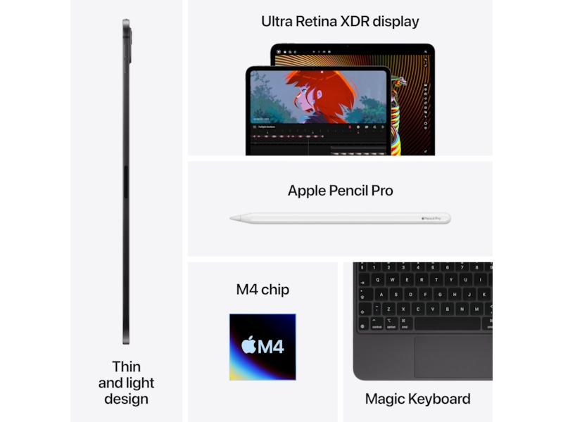 iPad Pro 11" (2024) 1TB WiFi (rymdsvart) Surfplattor