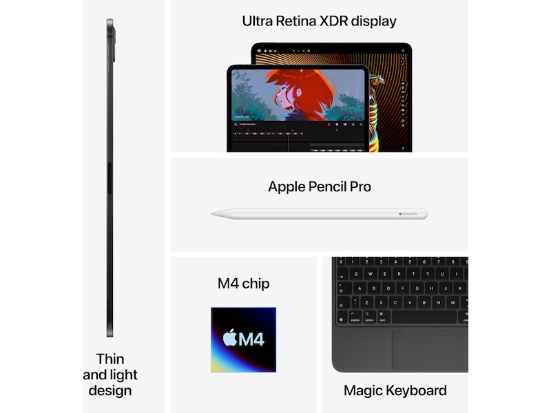 iPad Pro 11" (2024) 256GB 5G (silver) Surfplattor