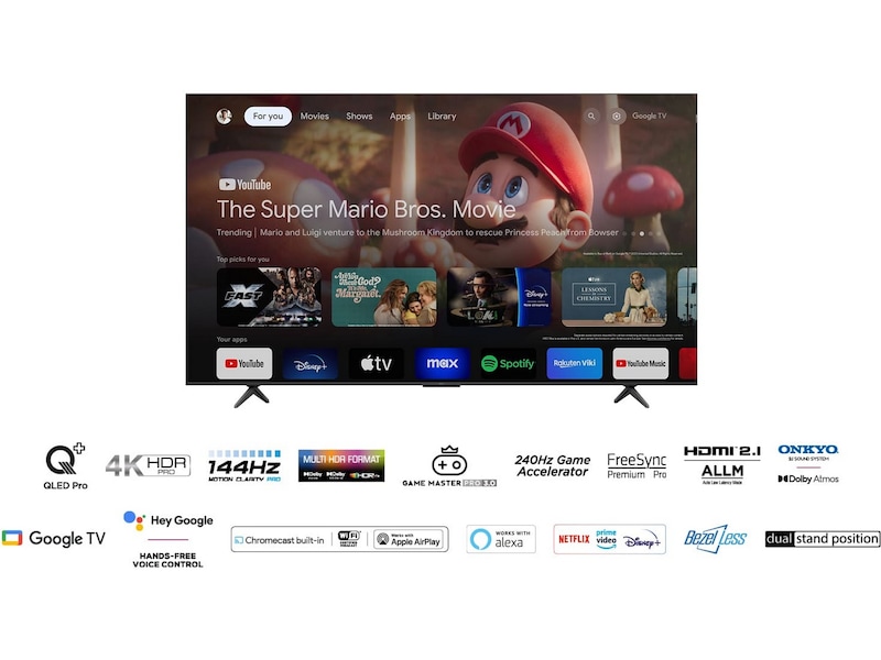 TCL 85" 85T8B QLED Pro 4K Google TV Över 80 tums TV