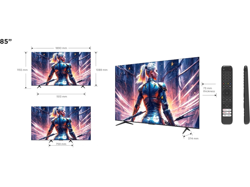 TCL 85" 85T8B QLED Pro 4K Google TV Över 80 tums TV