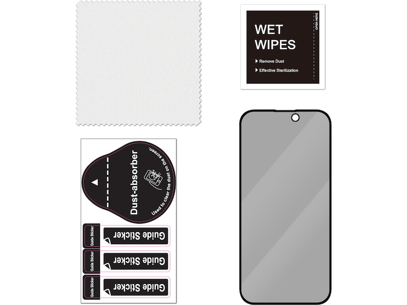 iiglo iPhone 16 Plus / 15 Plus 3D Privacy Glass skärmskydd Skärmskydd