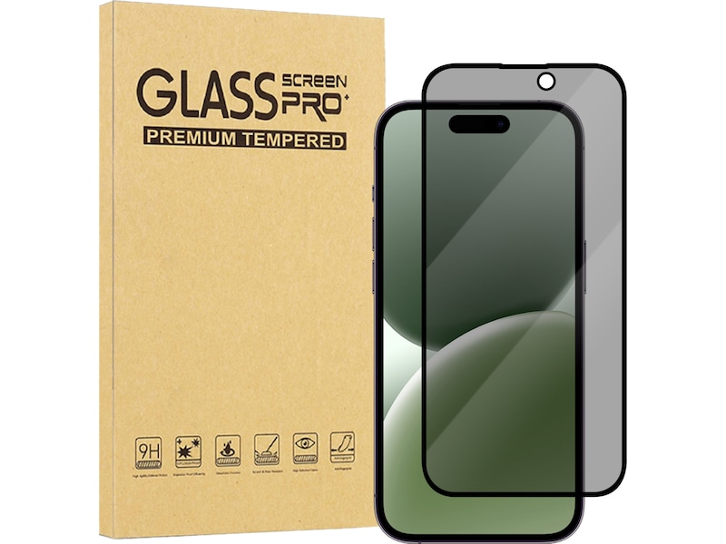 iiglo iPhone 17 / 16 Pro 3D Privacy Glass skärmskydd Skärmskydd