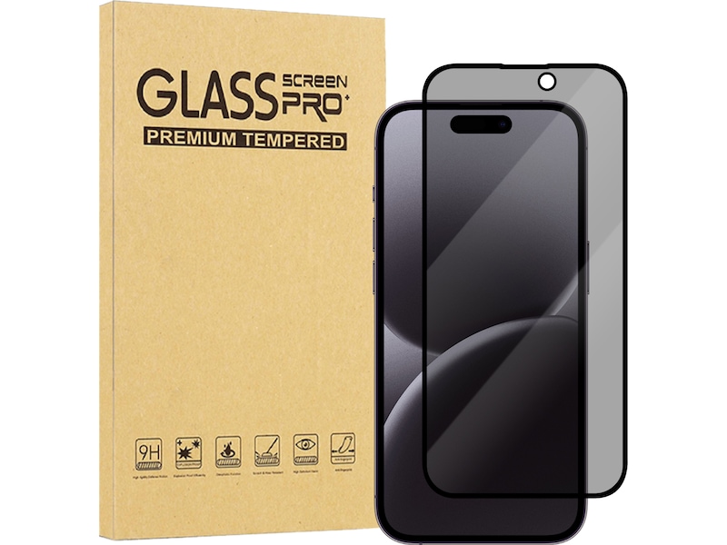 iiglo iPhone 16 Pro Max 3D Privacy Glass skärmskydd Skärmskydd