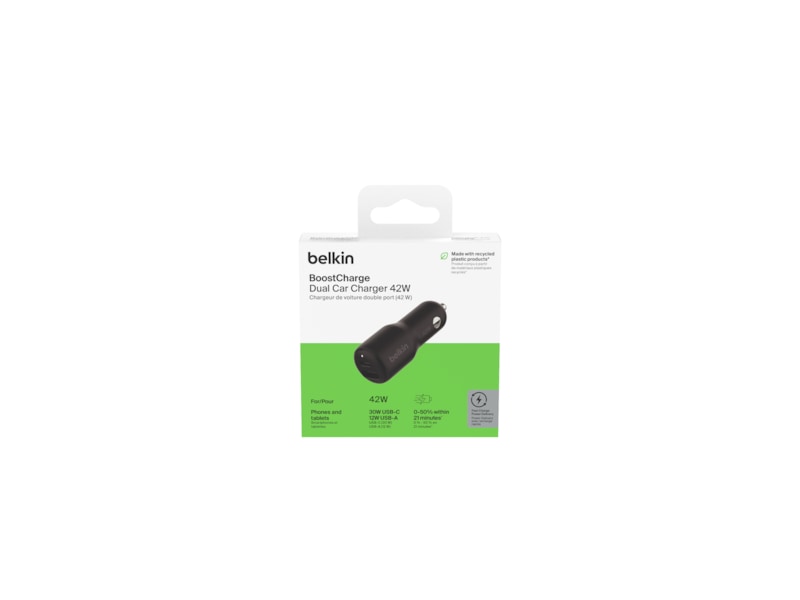 Belkin BoostCharge Dubbel billaddare på 42 W Mobilladdare