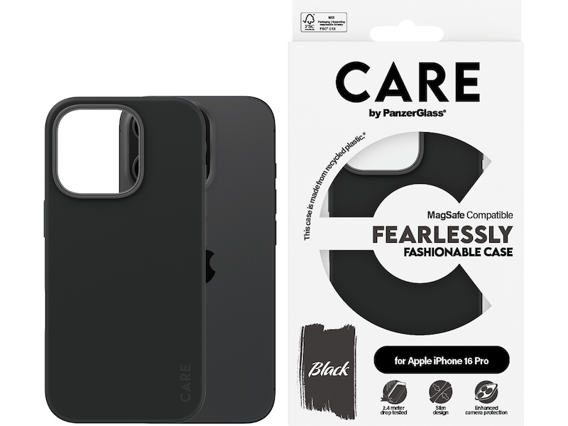 PanzerGlass CARE iPhone 16 Pro Fashion skal (svart) Skydd