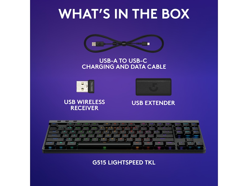 Logitech G G515 Lightspeed Gamingtangentbord (svart) Gamingtangentbord