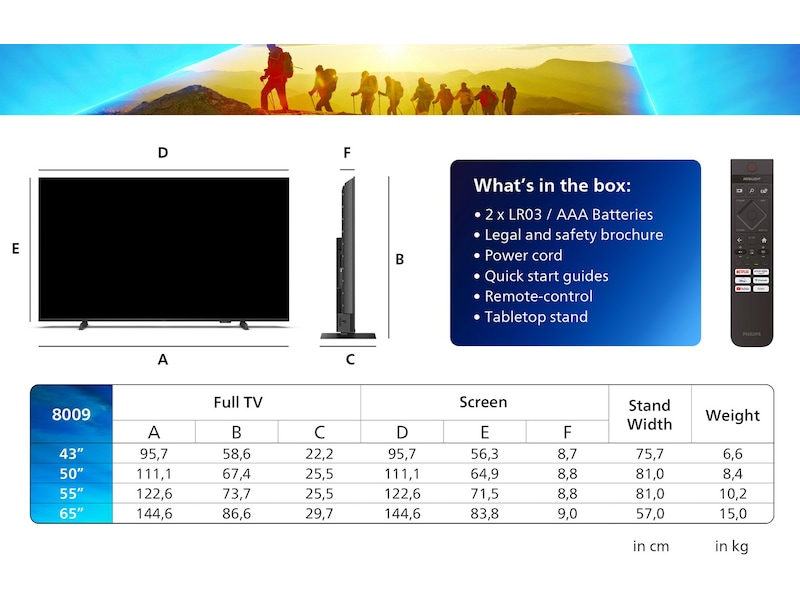Philips 65" 4K UHD LED Smart TV Ambilight 65PUS8009 60 - 69 tums TV