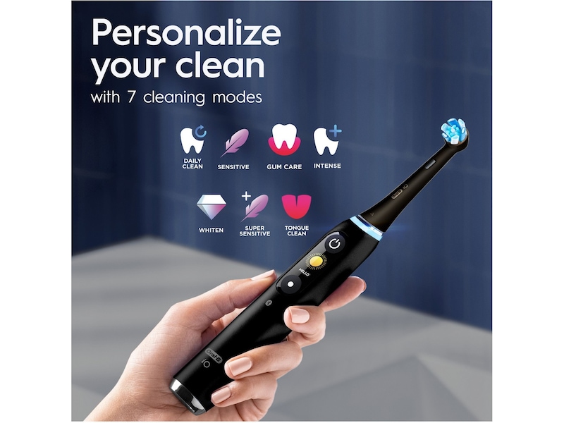 Oral-B iO 9 Duo elektriska tandborstar (svarta & ljusrosa) Eltandborste